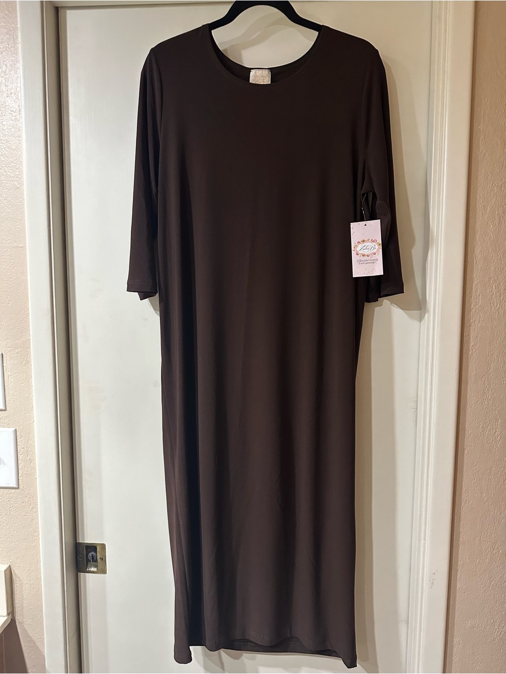 Women's Long Sleeve Brown Layering Dress
